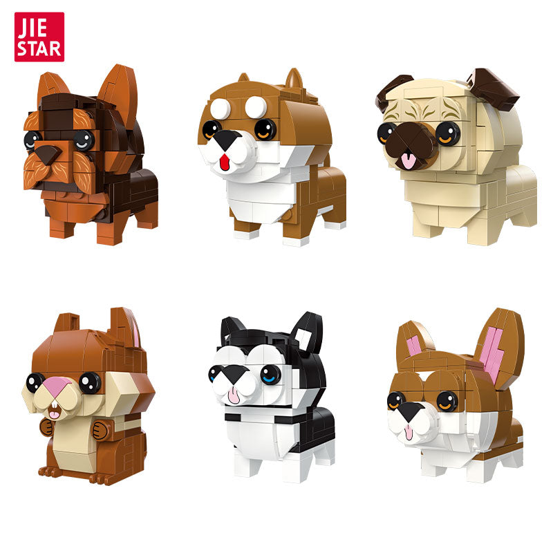 JIESTAR Cute Pet Paradise Series [6 Small Styles] Building Block Set - 37300-白底.jpg