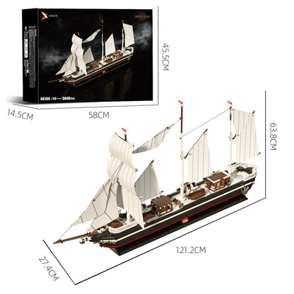 Xbert Clipper Sailing Ship Model Kit SKU image - 尺寸.jpg