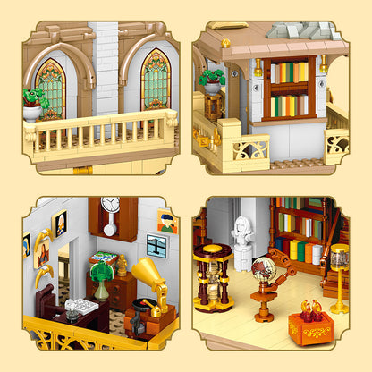 JIESTAR European Style Bookstore [Including Led Lighting Accessories*7 Pieces] Building Block Set - 57015-4.jpg