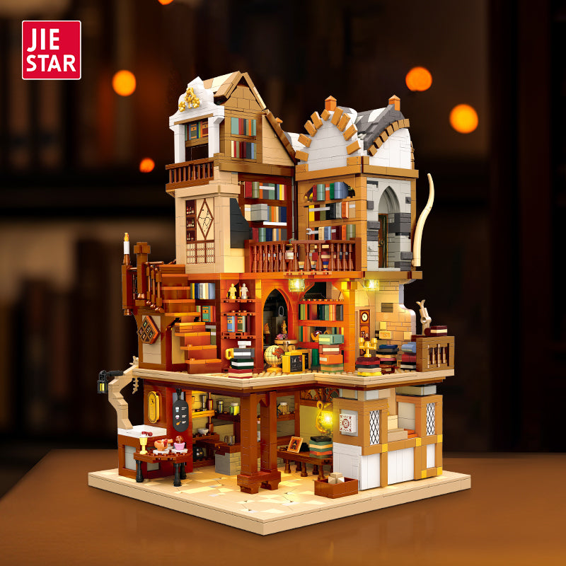 JIESTAR Medieval European Library Building Block Set with LED Lights - 57016-1.jpg