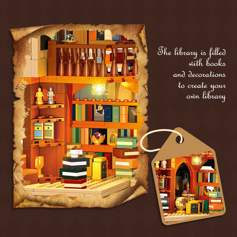 JIESTAR Medieval European Library Building Block Set with LED Lights - 57016-2.jpg