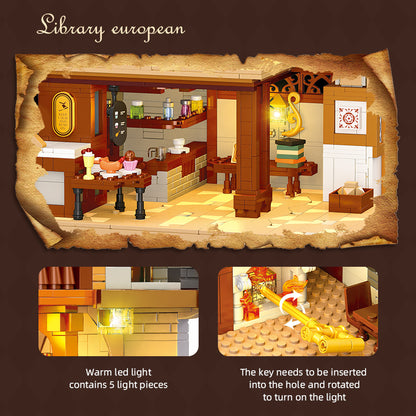 JIESTAR Medieval European Library Building Block Set with LED Lights - 57016-3.jpg