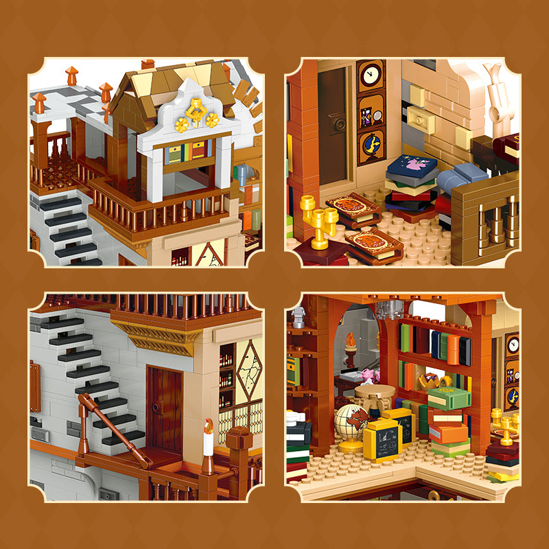 JIESTAR Medieval European Library Building Block Set with LED Lights - 57016-4.jpg
