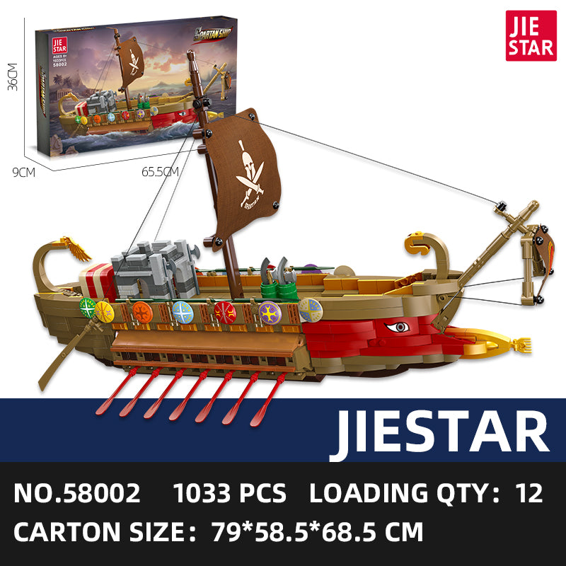 JIESTAR Spartan Warship Building Block Set SKU image - 58002-sku.jpg
