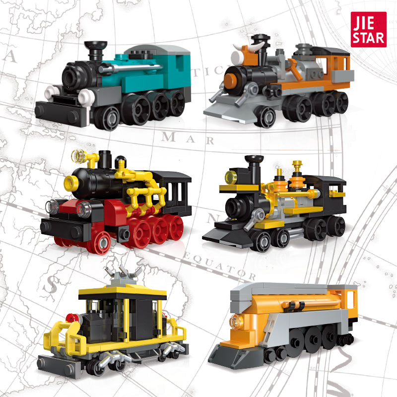 JIESTAR Mini Train [6 Small Styles] Building Block Set - 58009-1-2.jpg