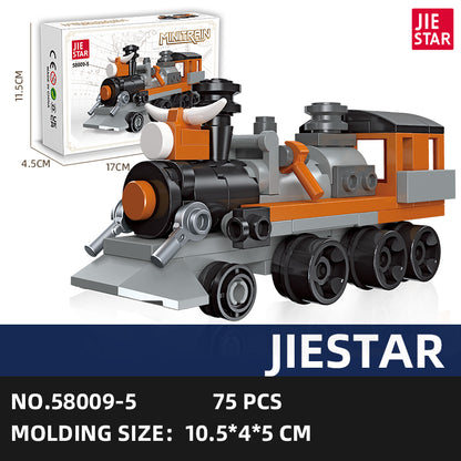 JIESTAR Mini Train [6 Small Styles] Building Block Set - 58009-5.jpg