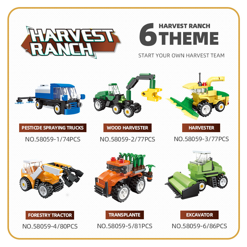 JIESTAR Harvest Ranch Series [6 Small Styles] Building Block Set - 58059-3.jpg