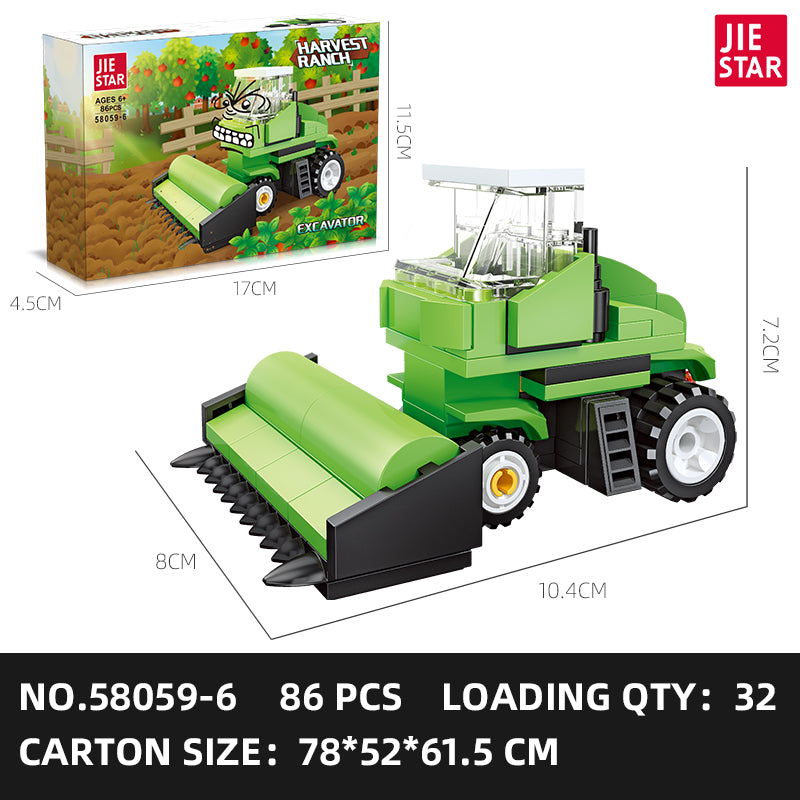 JIESTAR Harvest Ranch Series [6 Small Styles] Building Block Set - 58059-6.jpg