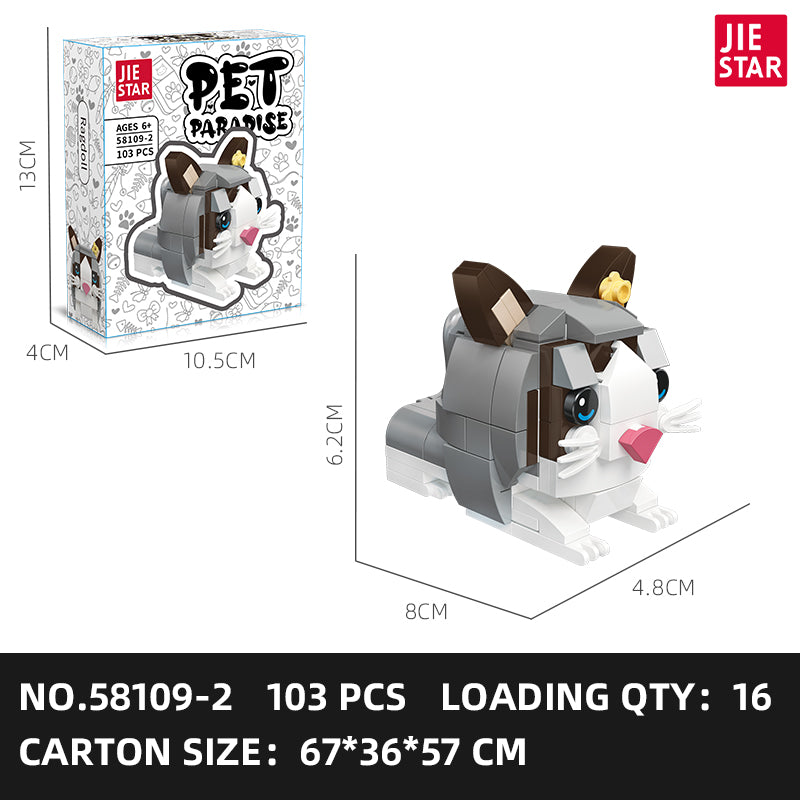 JIESTAR Cute Pet Paradise Series [12 Small Styles] Building Block Set - 58109-2-2.jpg