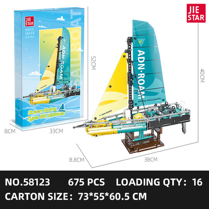 JIESTAR Ocean 65 Sailboat Building Block Set SKU image - 58123-sku.jpg