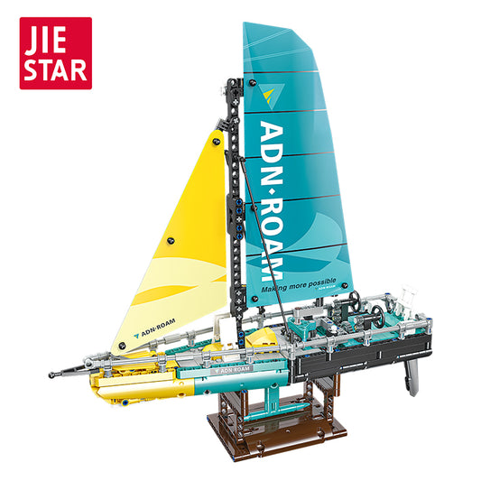 JIESTAR Ocean 65 Sailboat Building Block Set - 58123-白底.jpg