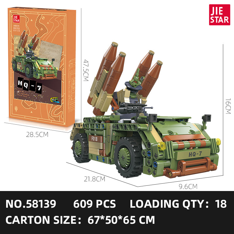 JIESTAR Hongqi 7 Air Defense Vehicle Building Block Set SKU image - 58139-sku.jpg