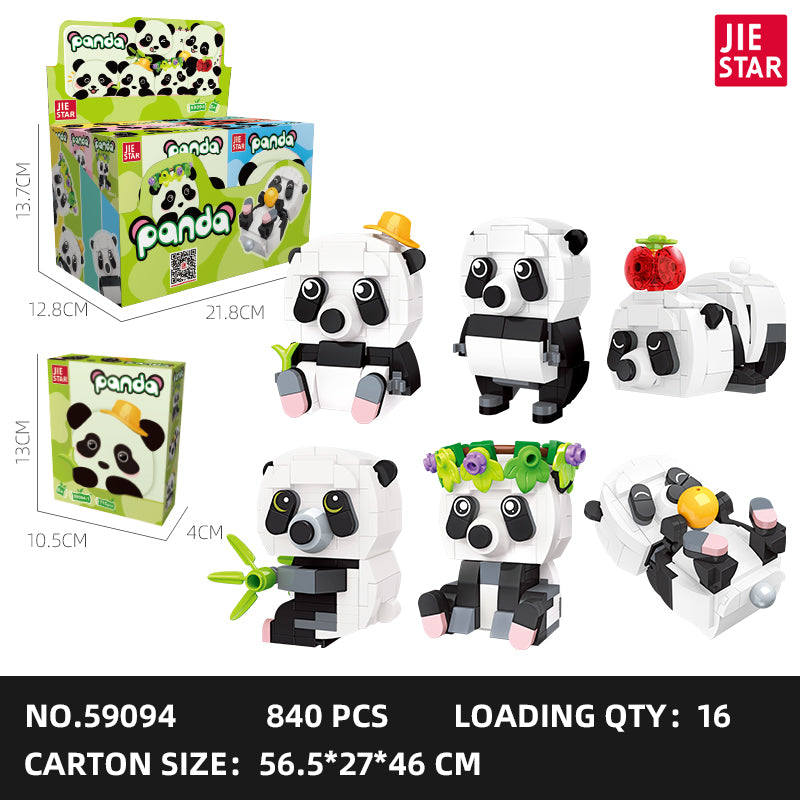 JIESTAR Panda Series [6 Small Styles] Building Block Set SKU image - 59094-sku.jpg