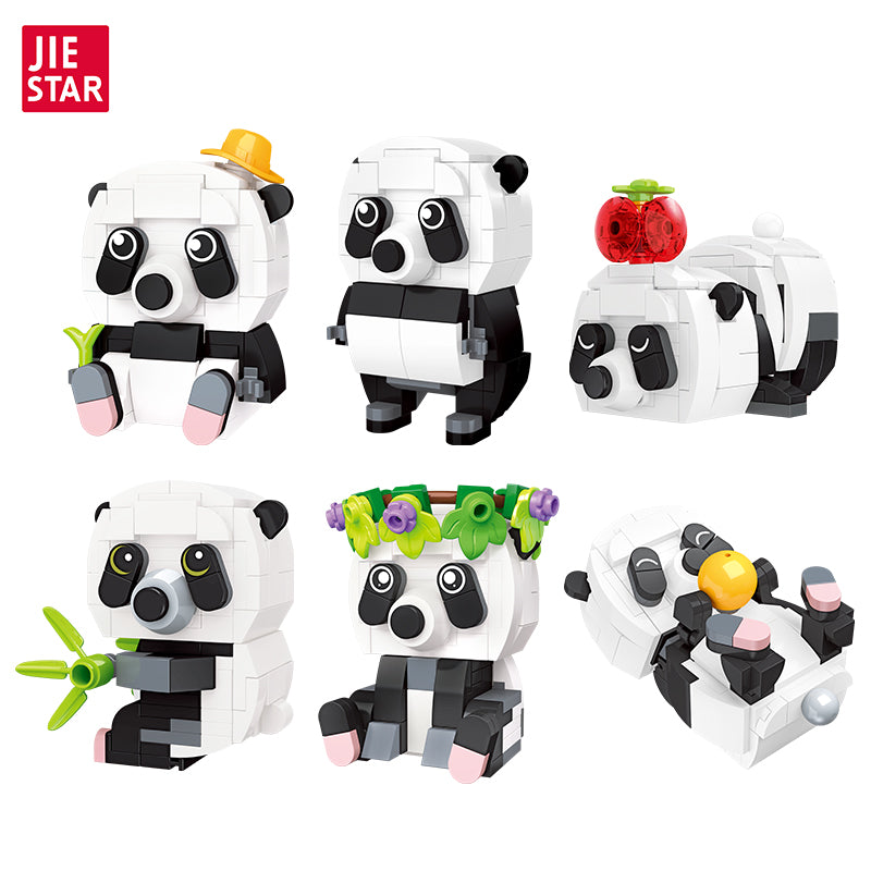 JIESTAR Panda Series [6 Small Styles] Building Block Set - 59094-白底.jpg