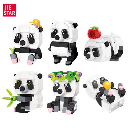 JIESTAR Panda Series [6 Small Styles] Building Block Set - 59094-白底.jpg