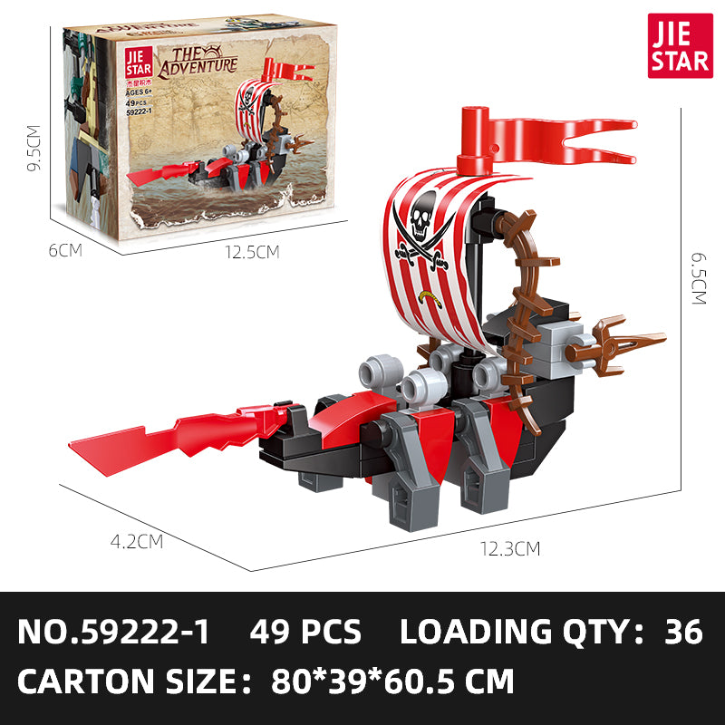 JIESTAR Pirate Ship [6 Small Styles] Building Block Set - 59222-1-2.jpg