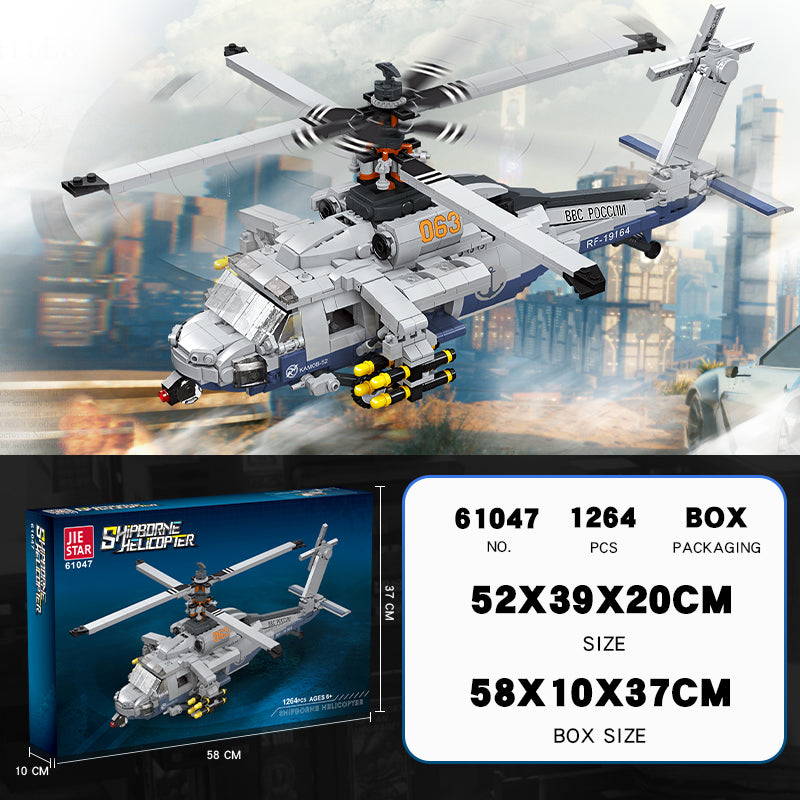 JIESTAR Ship-Based Helicopter Building Block Set - 61047-白底.jpg