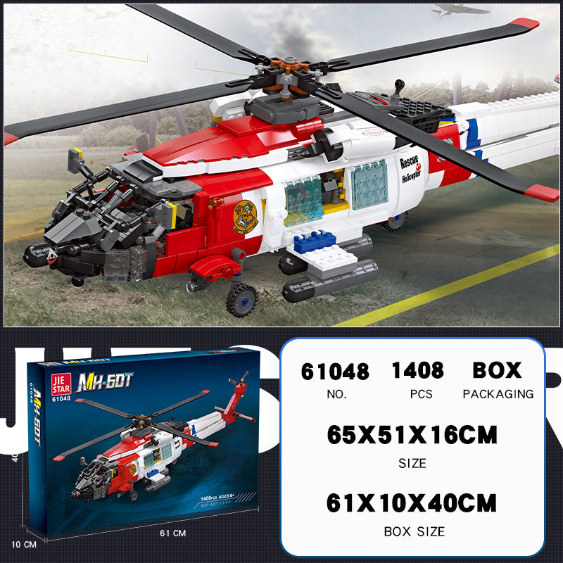 JIESTAR Mh-60T Eagle Rescue Helicopter Building Block Set - 61048-4.jpg