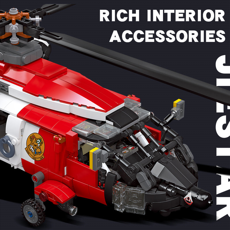JIESTAR Mh-60T Eagle Rescue Helicopter Building Block Set - 61048-6.jpg