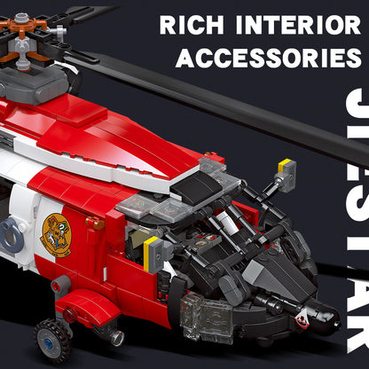 JIESTAR Mh-60T Eagle Rescue Helicopter Building Block Set - 61048-6.jpg