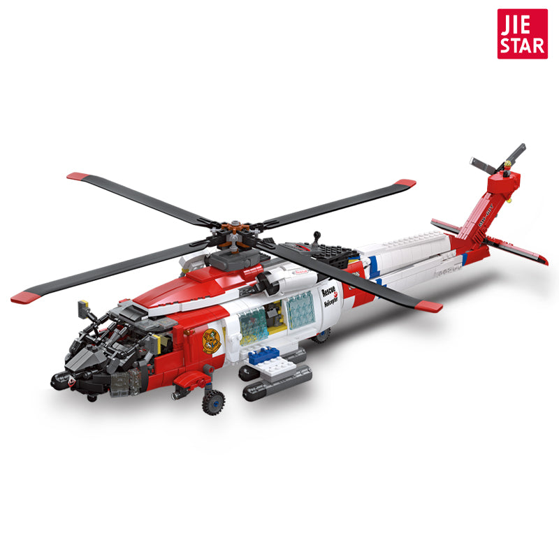 JIESTAR Mh-60T Eagle Rescue Helicopter Building Block Set - 61048-白底.jpg