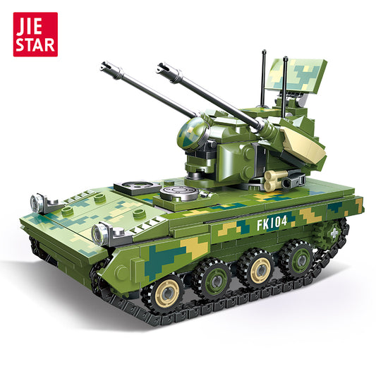 JIESTAR Type 09 Double 35 Anti-Aircraft Gun Building Block Set - 61062-白底.jpg