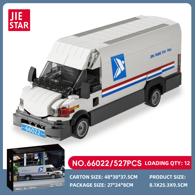 Xbert US Postal MAIL Truck Building Block Set SKU image - 66022-sku.jpg