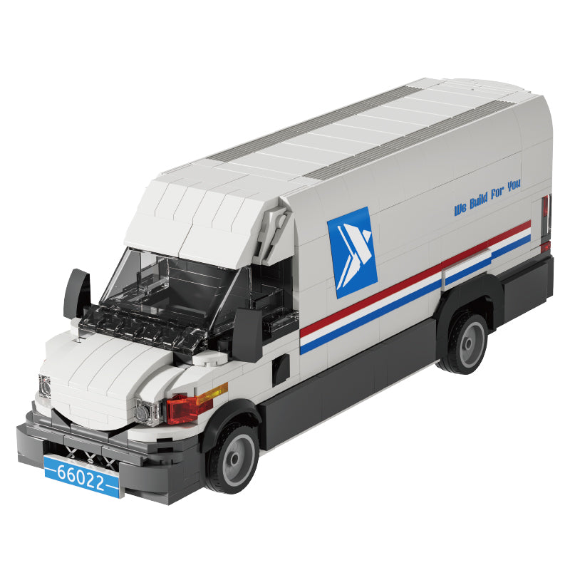 Xbert US Postal MAIL Truck Building Block Set - 66022-白底.jpg