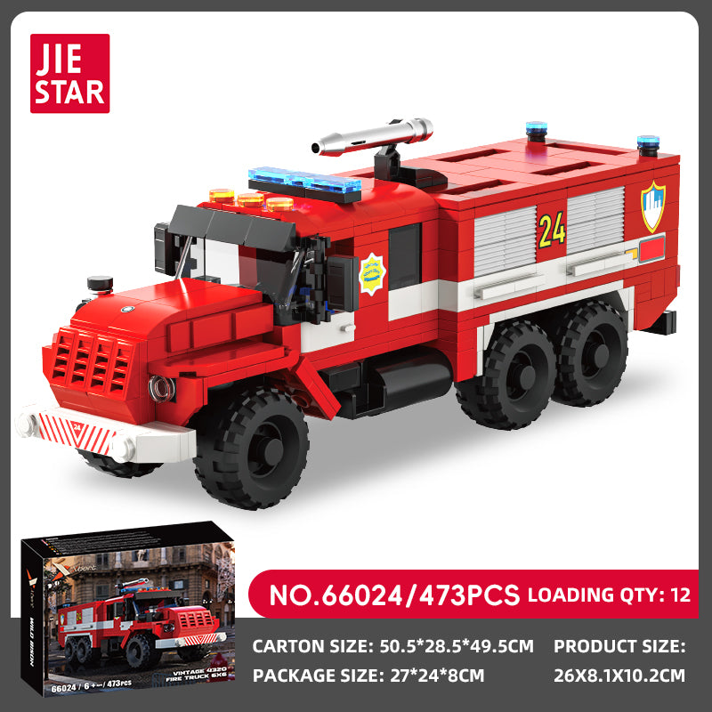 Xbert Vintage 4320 FIRE Truck 6X6 Building Block Set SKU image - 66024-sku.jpg
