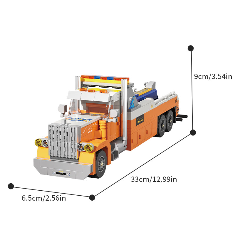Xbert Heavy-Duty Tow Truck Model Kit SKU image - 66028-尺寸-01.jpg