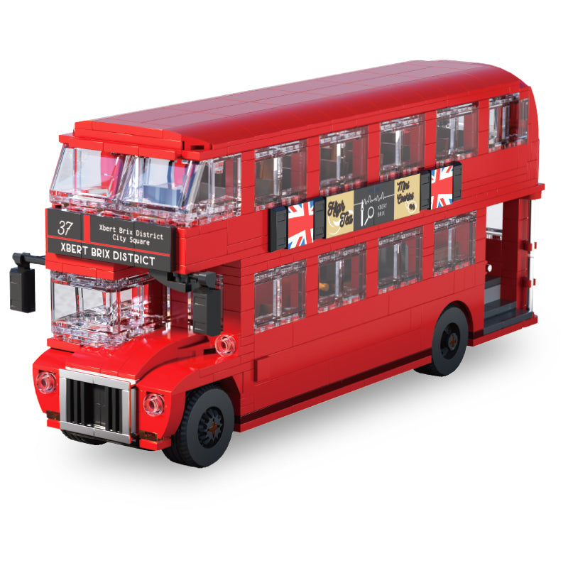 Xbert Vintage Double Decker BUS Building Block Set - 66037-白底.jpg