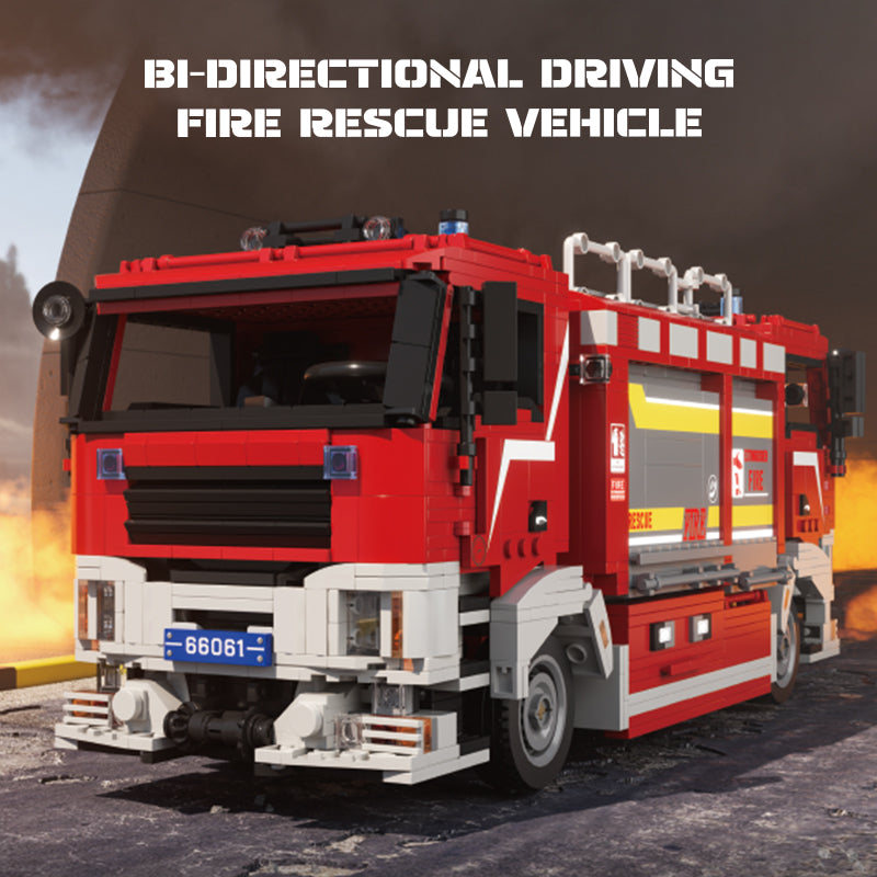 Xbert Bi-Directional Driving FIRE Rescue Vehicle Building Block Set - 66061-1.jpg