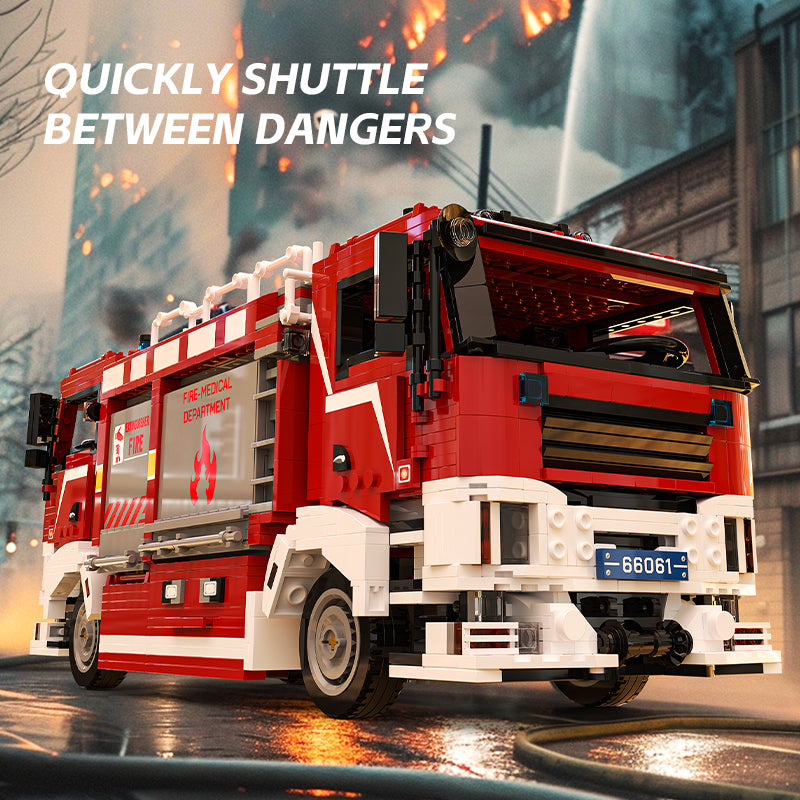 Xbert Bi-Directional Driving FIRE Rescue Vehicle Building Block Set - 66061-3.jpg