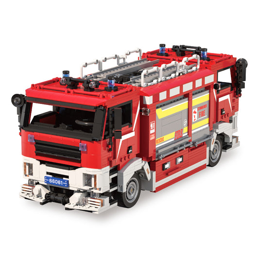 Xbert Bi-Directional Driving FIRE Rescue Vehicle Building Block Set - 66061-白底.jpg