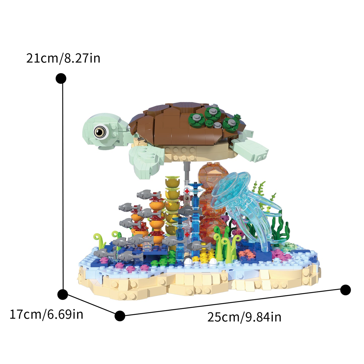 Xbert Sea Turtle Building Set SKU image - 66099-尺寸-01.jpg