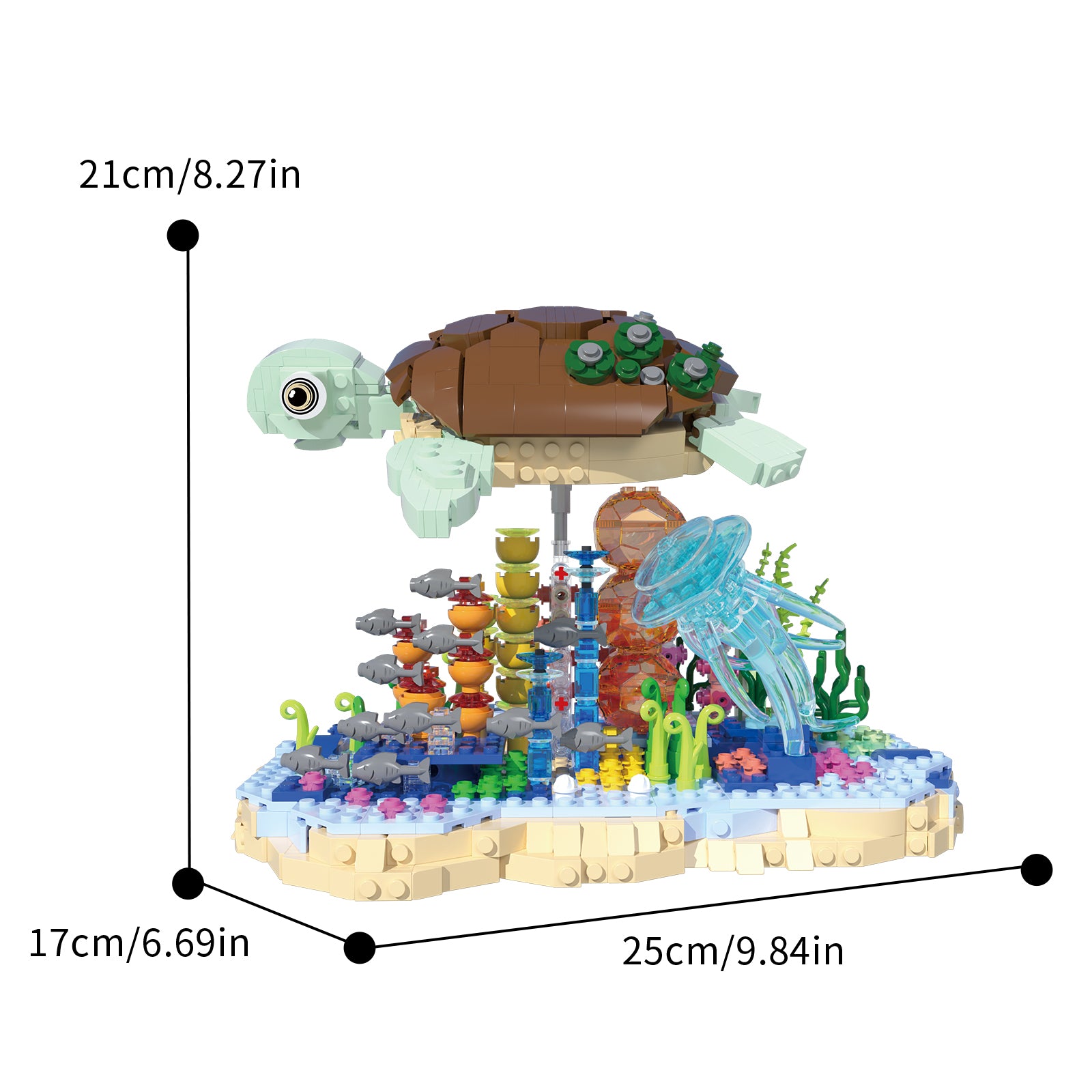 Xbert Sea Turtle Building Set SKU image - 66099-尺寸-01.jpg