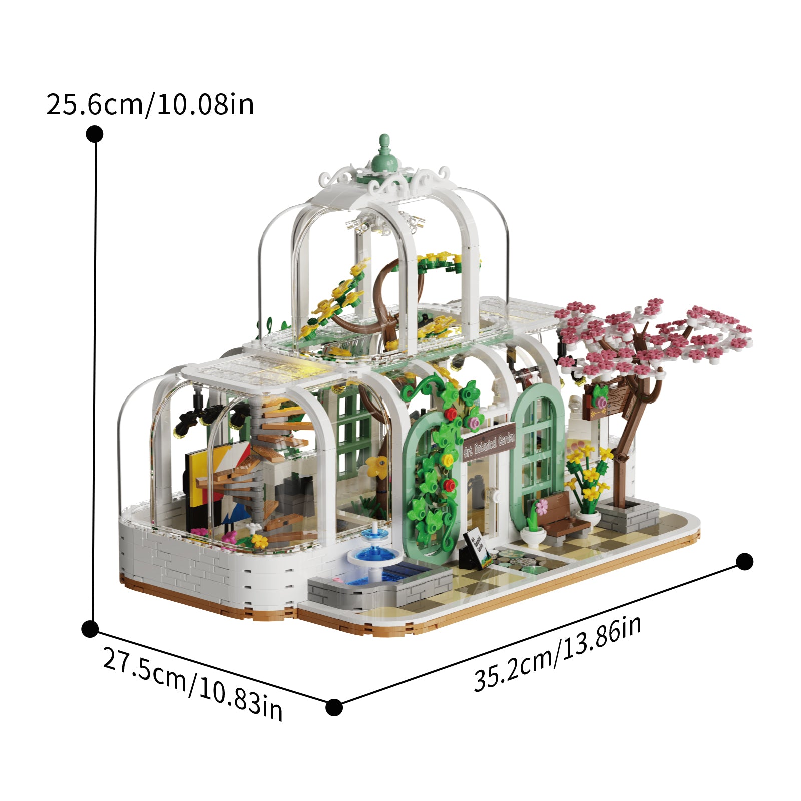 Xbert Botanical Garden Art Gallery Building Set SKU image - 66105-尺寸-01.jpg