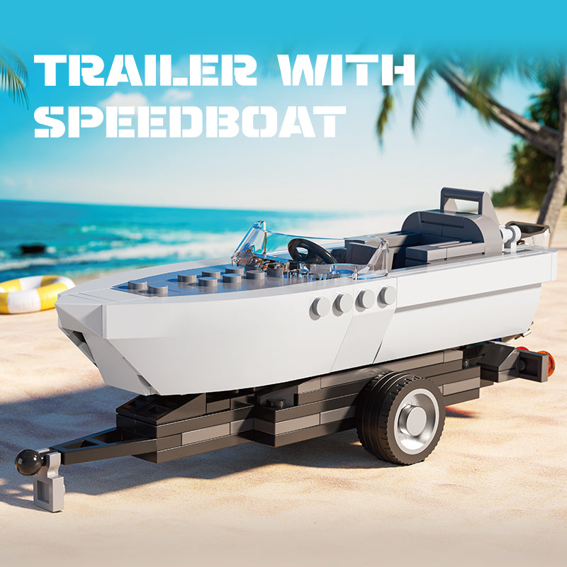 Xbert Trailer WITH Speedboat Building Block Set - 66115-1.jpg