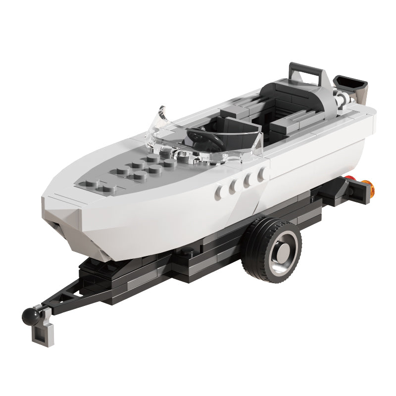 Xbert Trailer WITH Speedboat Building Block Set - 66115-白底.jpg