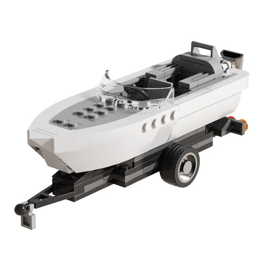 Xbert Trailer WITH Speedboat Building Block Set - 66115-白底.jpg
