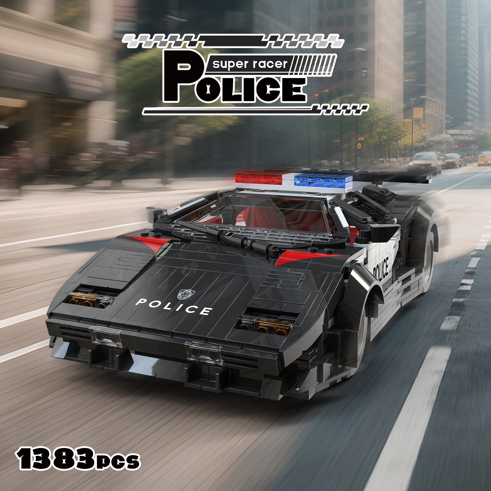 Xbert Police Super Racer Building Block Set - 66121-1.jpg