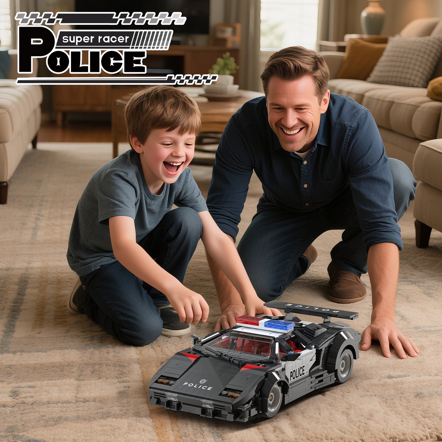 Xbert Police Super Racer Building Block Set - 66121-4.jpg