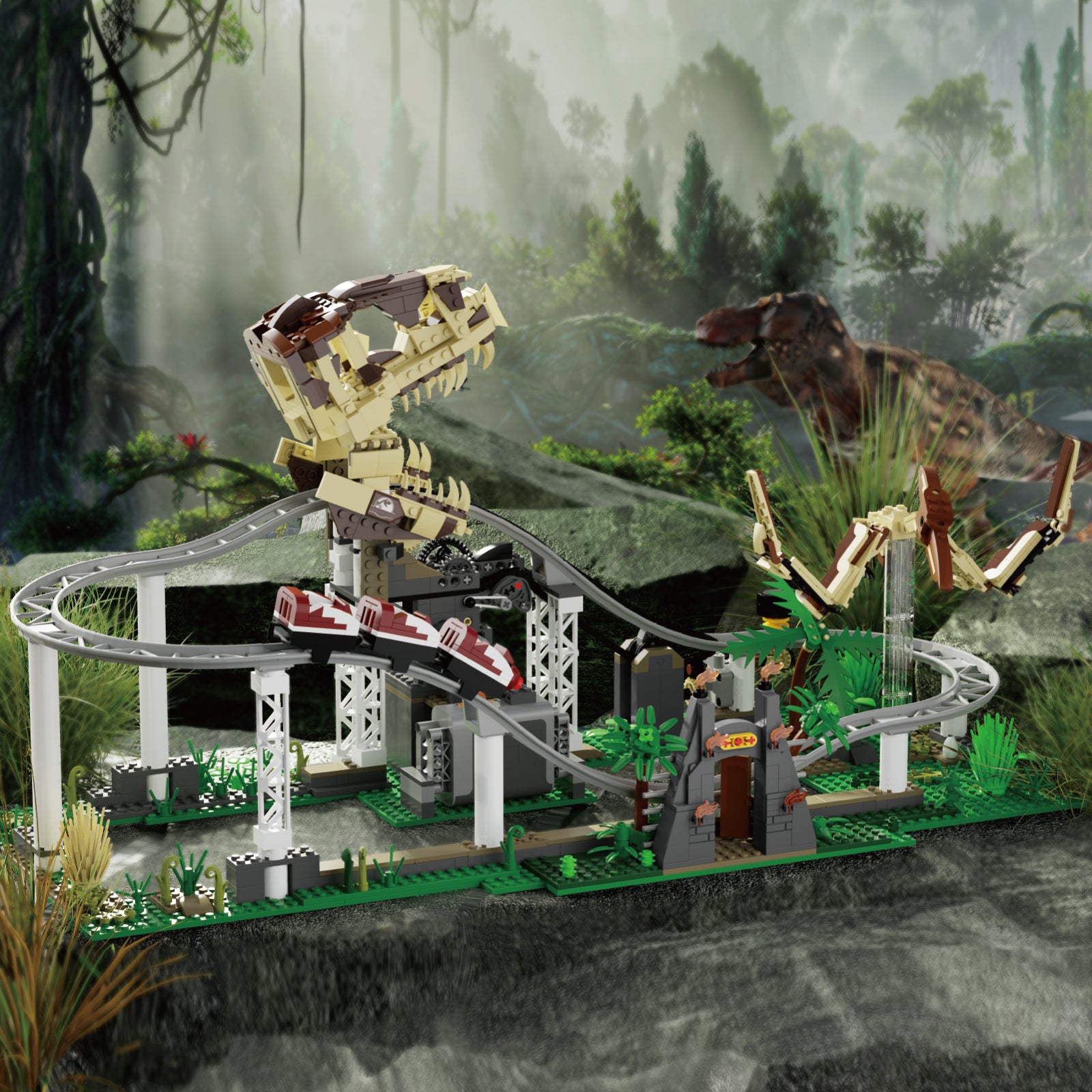 Xbert Dinosaur Roller Coaste Building Block Set - 66134-7.jpg