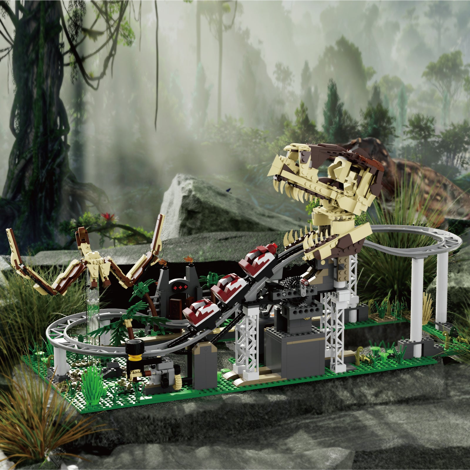 Xbert Dinosaur Roller Coaste Building Block Set - 66134-8.jpg