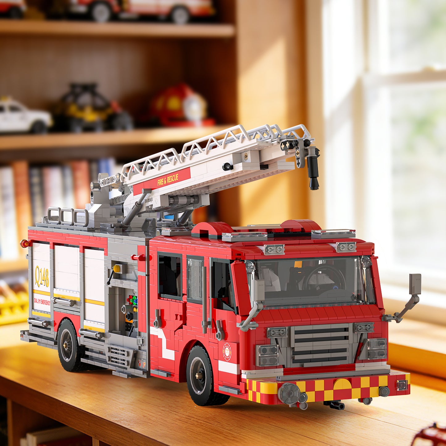 Xbert US Firetruck Elevated Water Towers Building Block Set - 66148-5.jpg