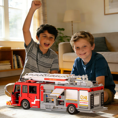 Xbert US Firetruck Elevated Water Towers Building Block Set - 66148-6.jpg