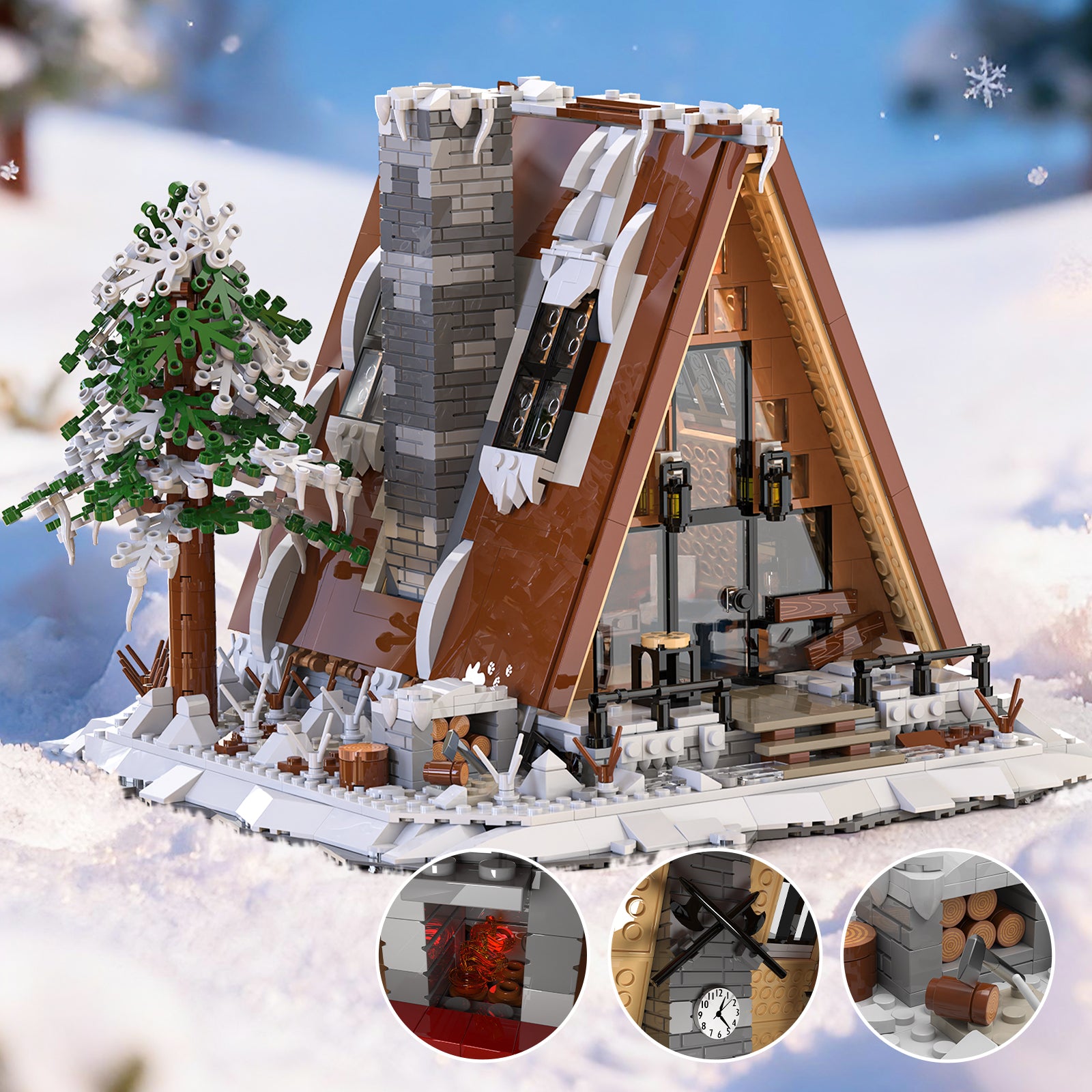 Xbert A-Frame Snow Cabin Building Block Set - 66151-2.jpg