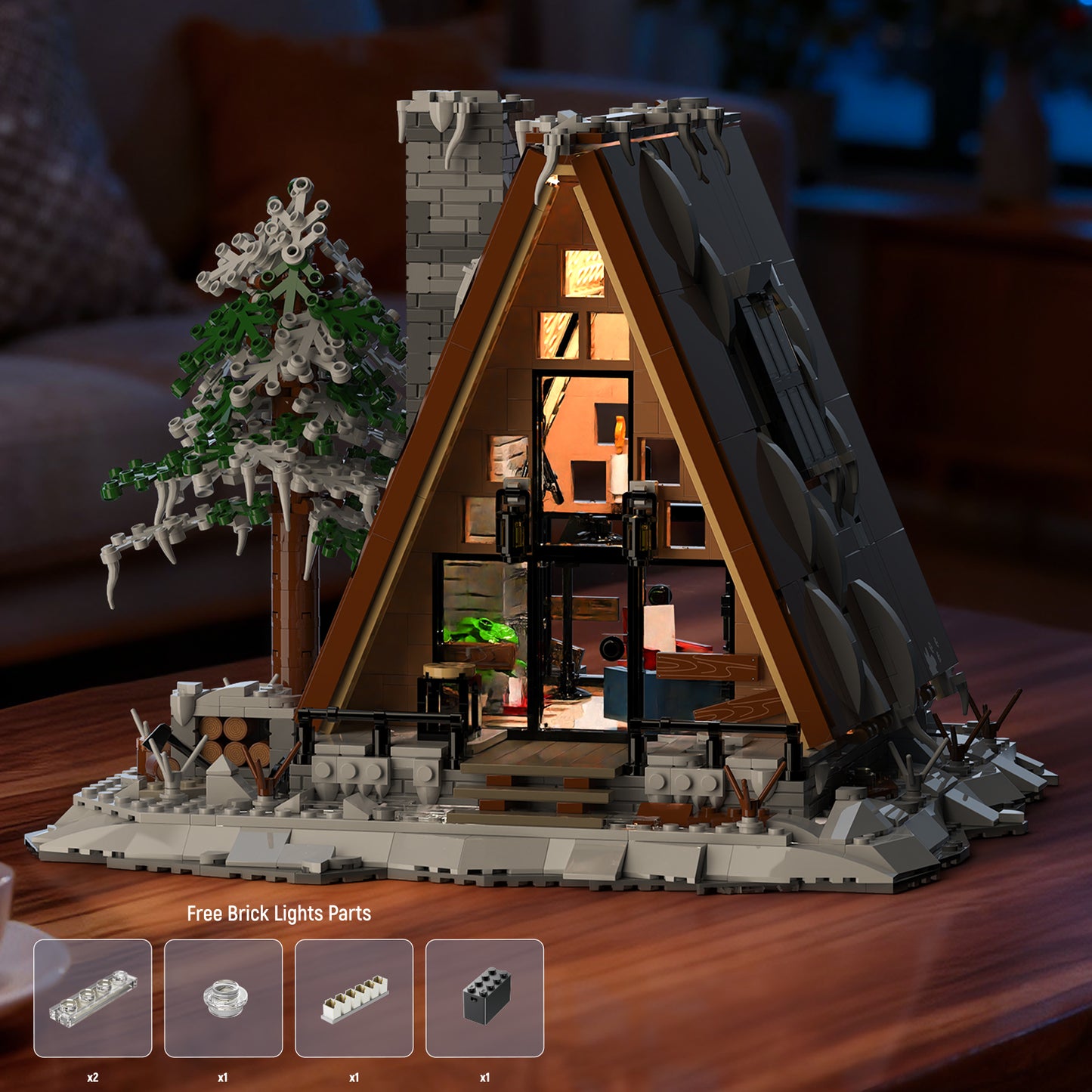 Xbert A-Frame Snow Cabin Building Block Set - 66151-4.jpg