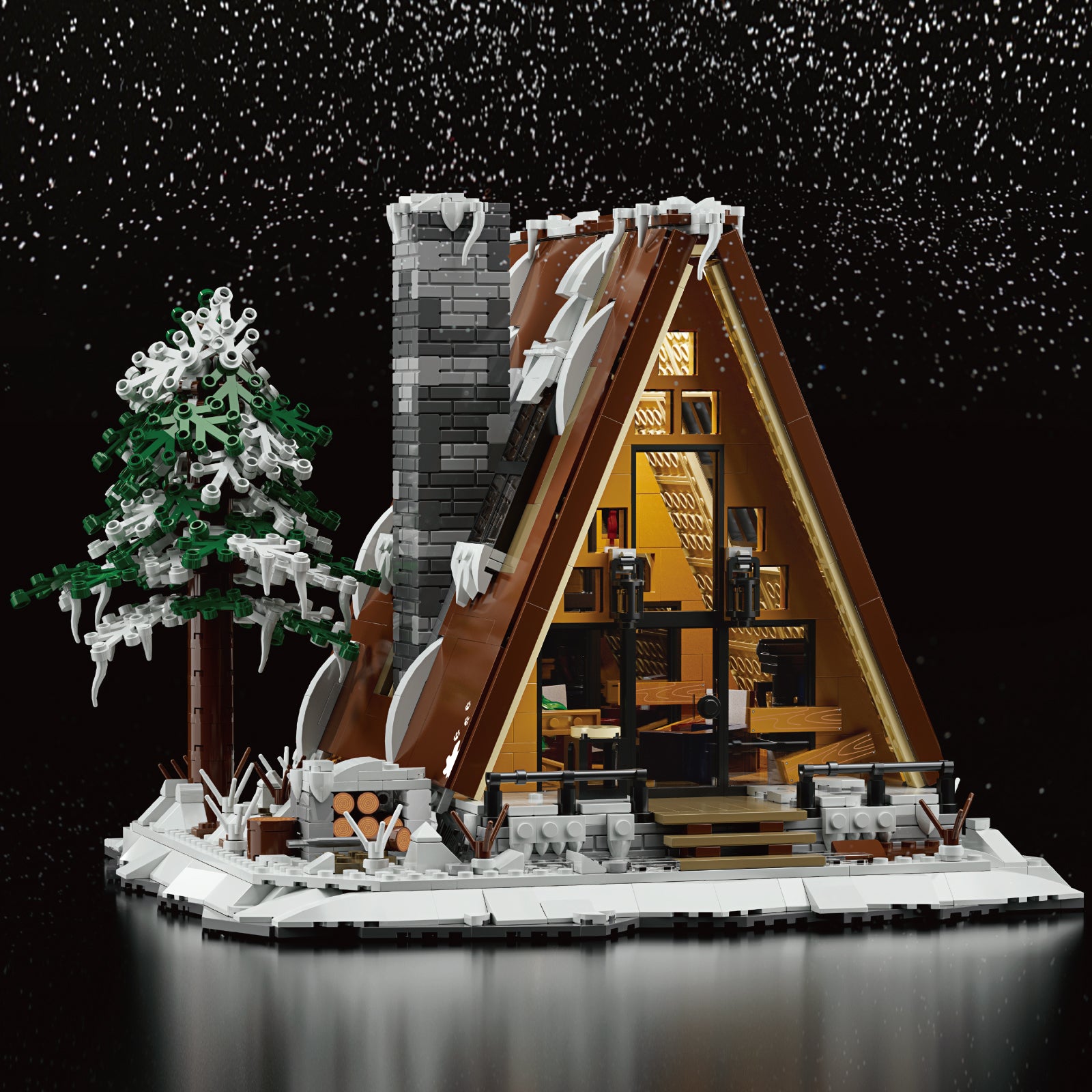 Xbert A-Frame Snow Cabin Building Block Set - 66151-7.jpg