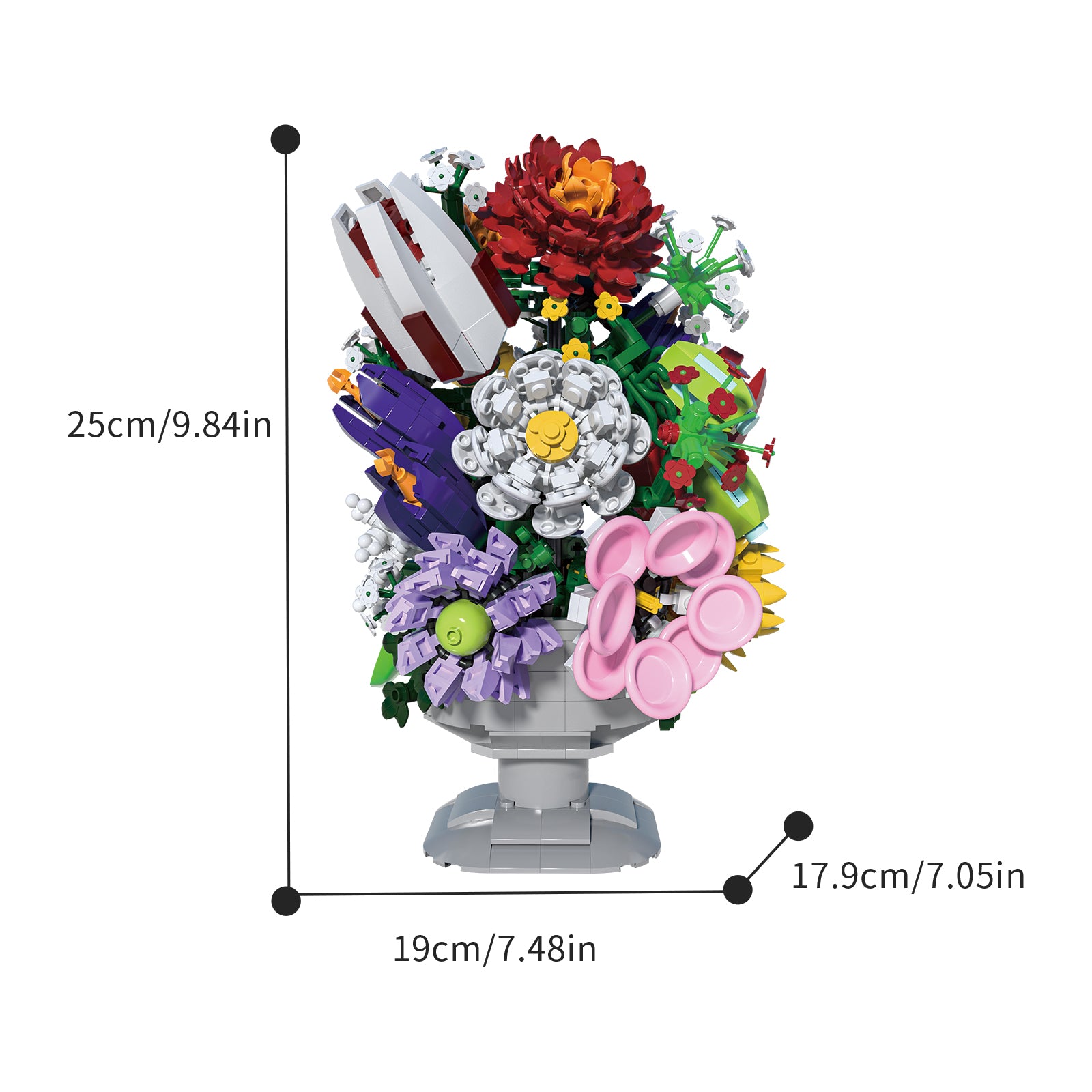 Xbert Bouquet Building Set SKU image - 66156-尺寸-01.jpg